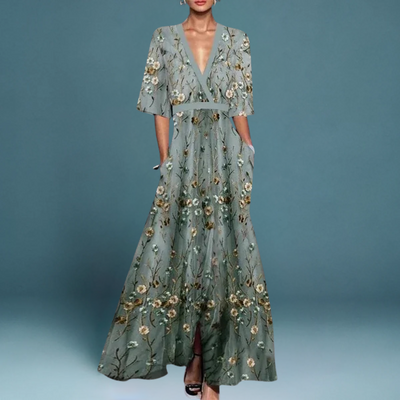 Hillevi™ | Elegant maxiklänning med blommiga detaljer